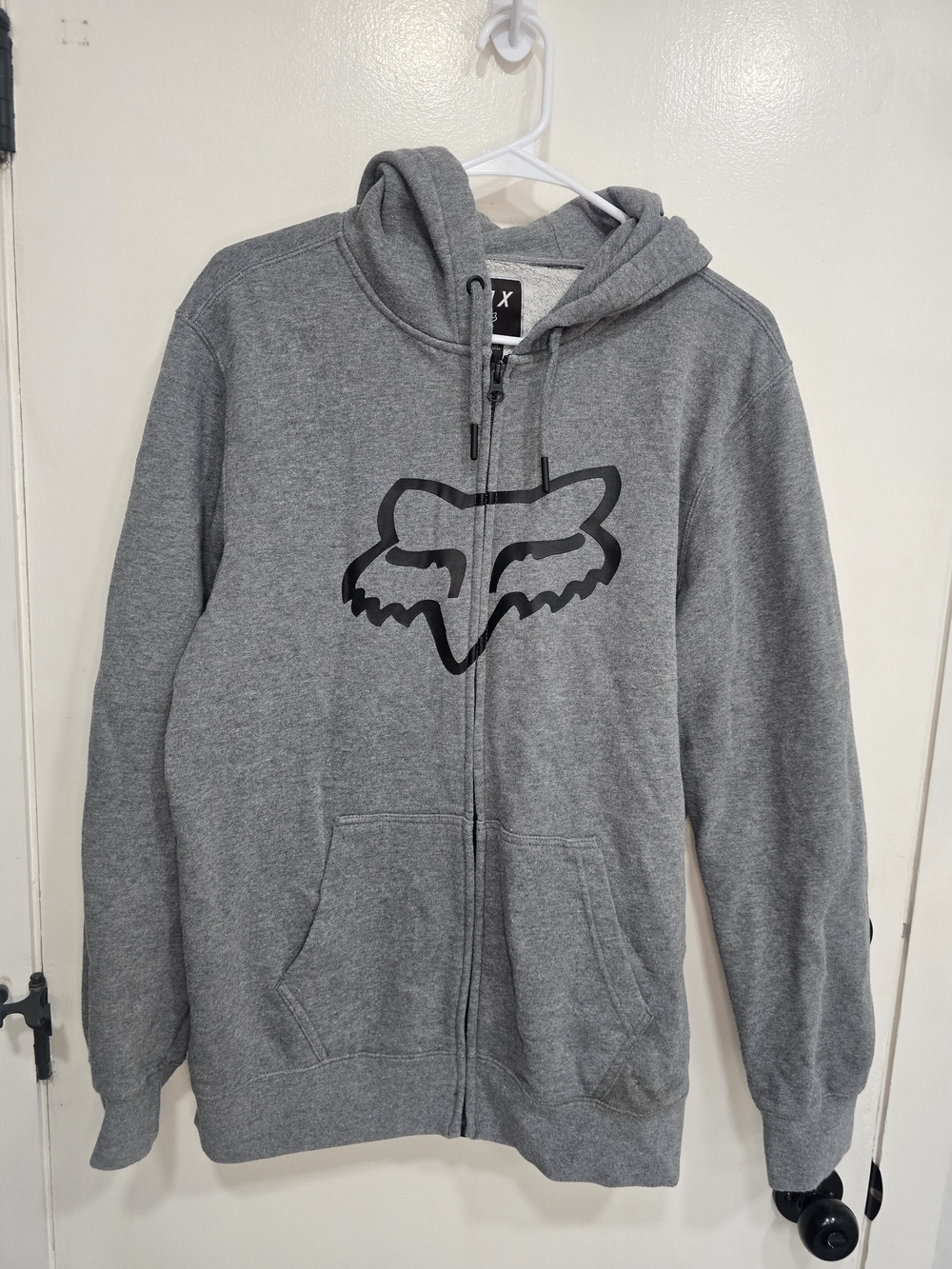 Fox Racing Grey Full Zip Hoodie Mens Medium